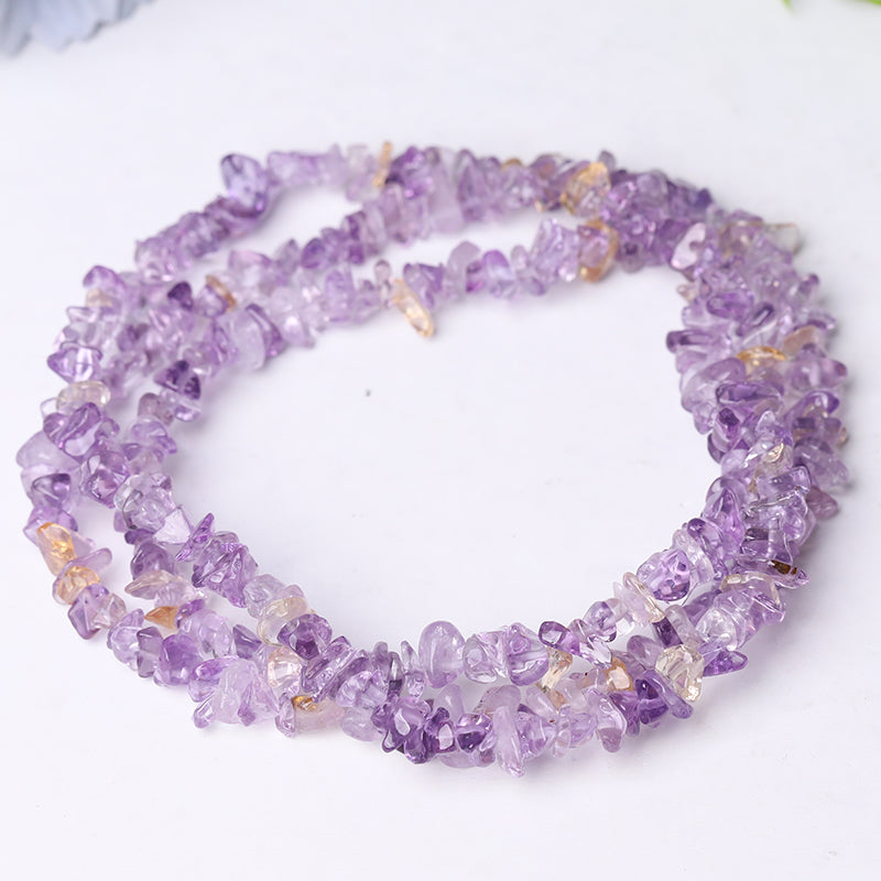 Drilled  Crystal Chips with holes String for DIY bulk Bracelet Best Crystal Wholesalers Blue Sandstone Lapis Black Tourmaline In Quartz Ametrine