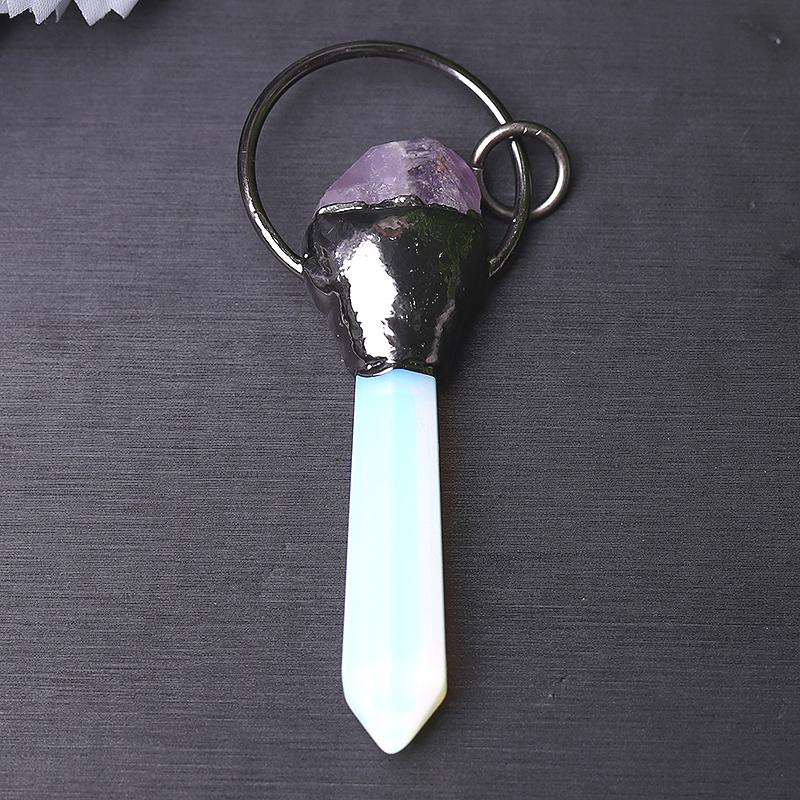 2.5" Opalite with Amethsyt Pendant for Jewelry DIY Best Crystal Wholesalers