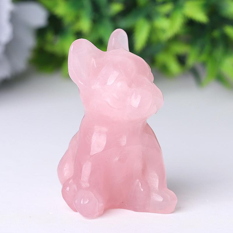 Rose Quartz Dog Crystal Carvings Animal Bulk Best Crystal Wholesalers