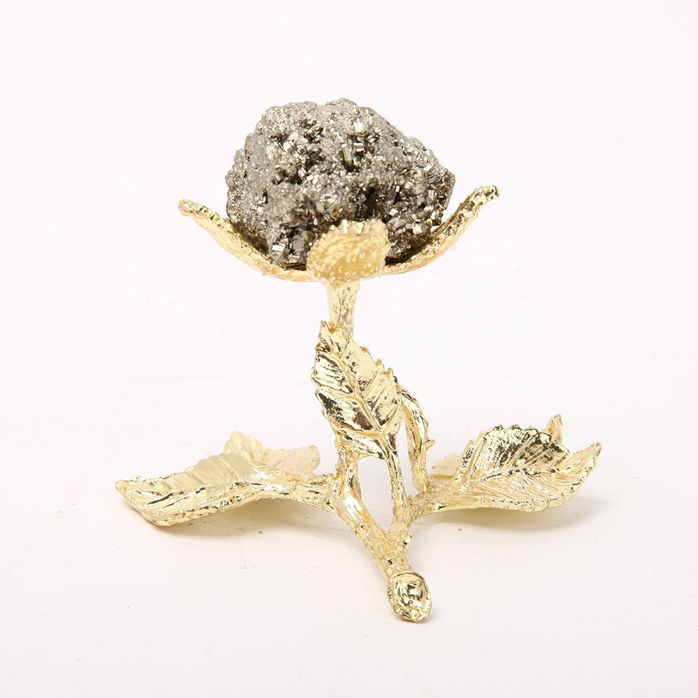 Pyrite with Metal Stand for Home Decor