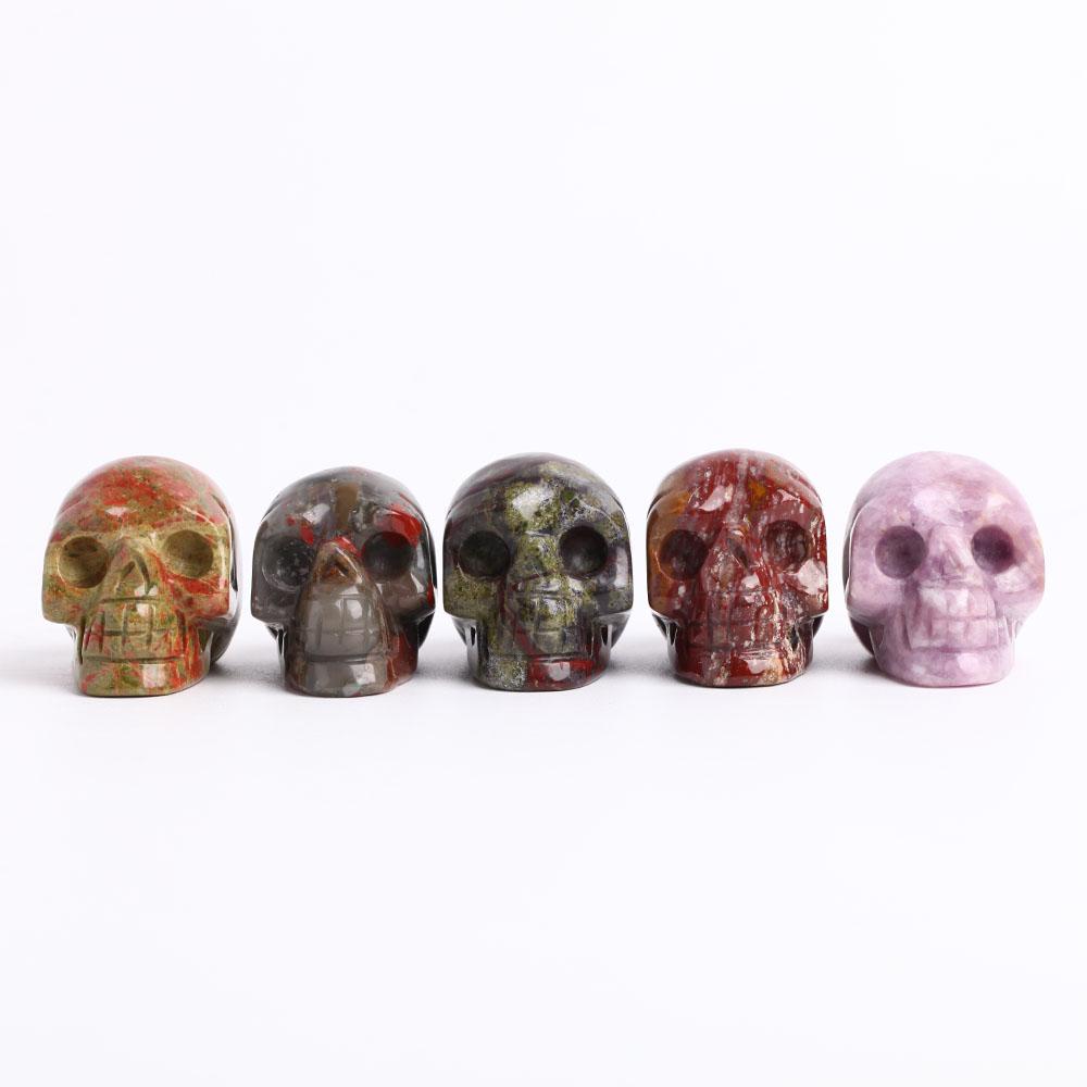 2" Dragon Blood Stone Crystal Skull Carvings Best Crystal Wholesalers