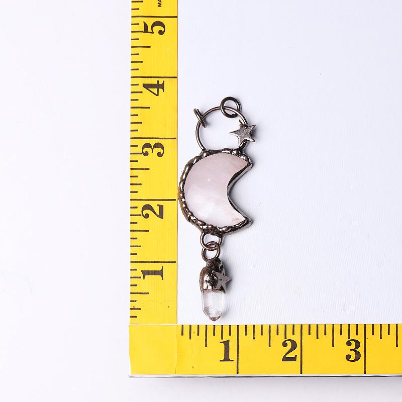 Rose Quartz Moon Shape Pendant for Jewelry DIY Best Crystal Wholesalers