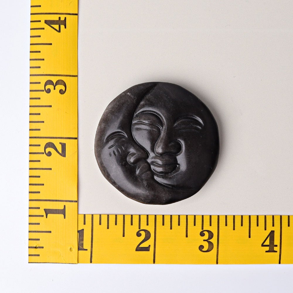 1.8" Silver Obsidian Sun Moon Crystal Carving Best Crystal Wholesalers