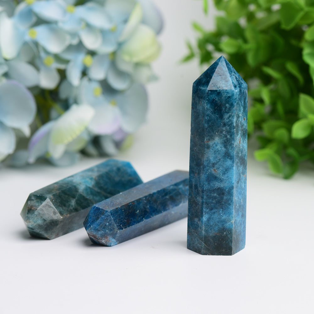 2.5"-4.0" Bule Apatite Crystal Point for Bulk WholesaleBest Crystal Wholesalers