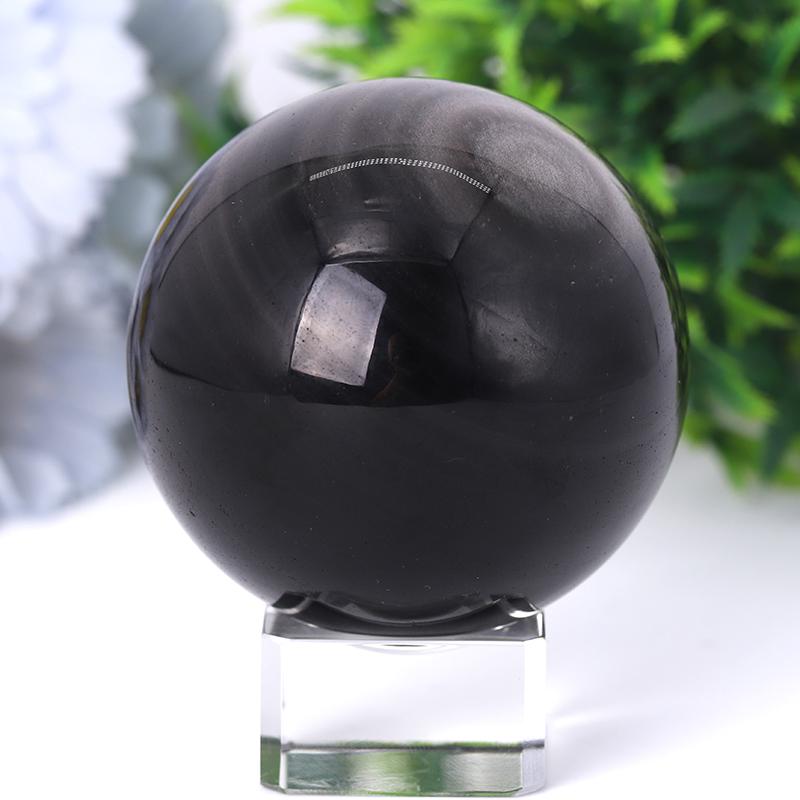 2.0"-4.5" Silver Obsidian Sphere Best Crystal Wholesalers