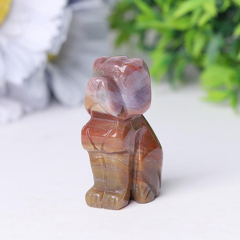 Ocean Jasper Carving Dogs for Sale Crystal Gift Animal Bulk Best Crystal Wholesalers