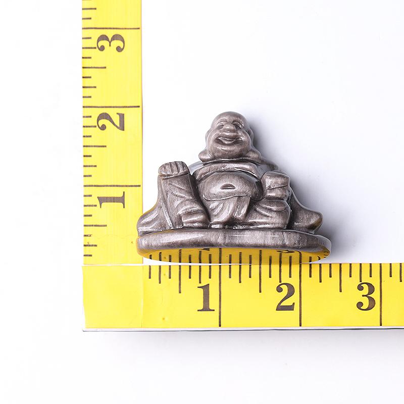 2.4" Silver Obsidian Buddha Crystal Carvings Model Bulk Best Crystal Wholesalers