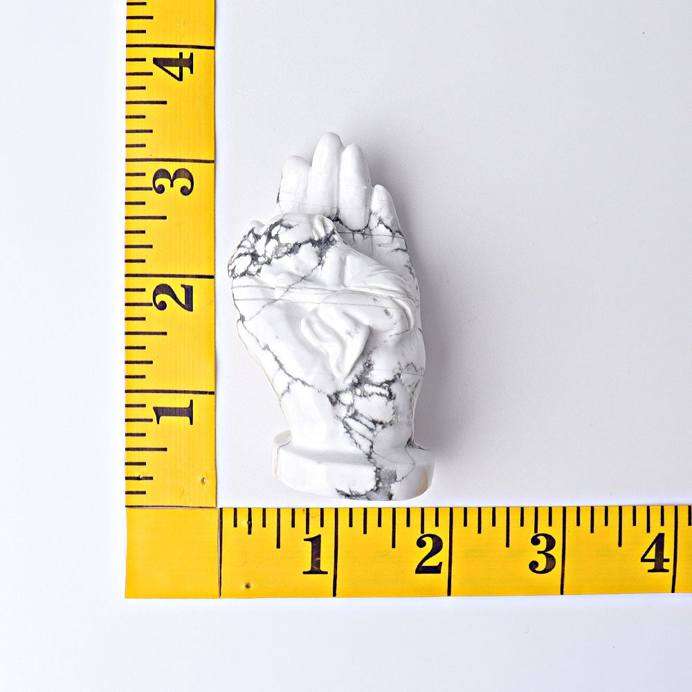 3" Howlite Hand with Sleeping Kid Crystal Carvings Model Bulk Best Crystal Wholesalers