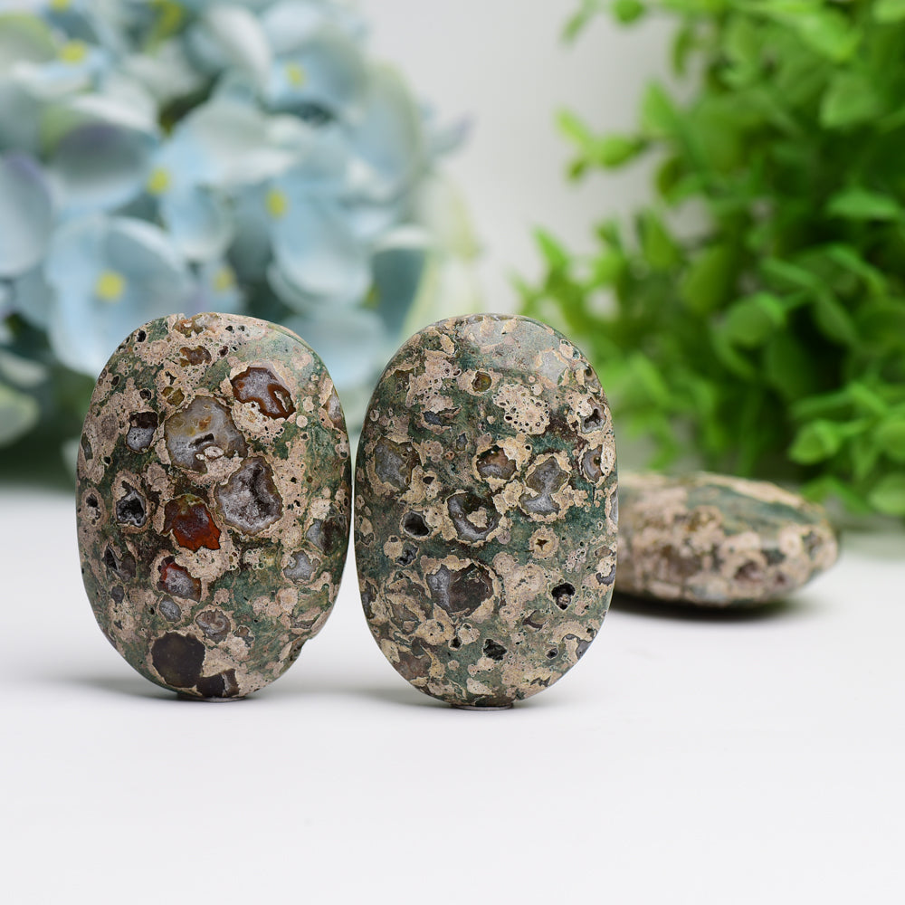 2.4" Rainforest Jasper Palm Stone Bulk Best Crystal Wholesalers