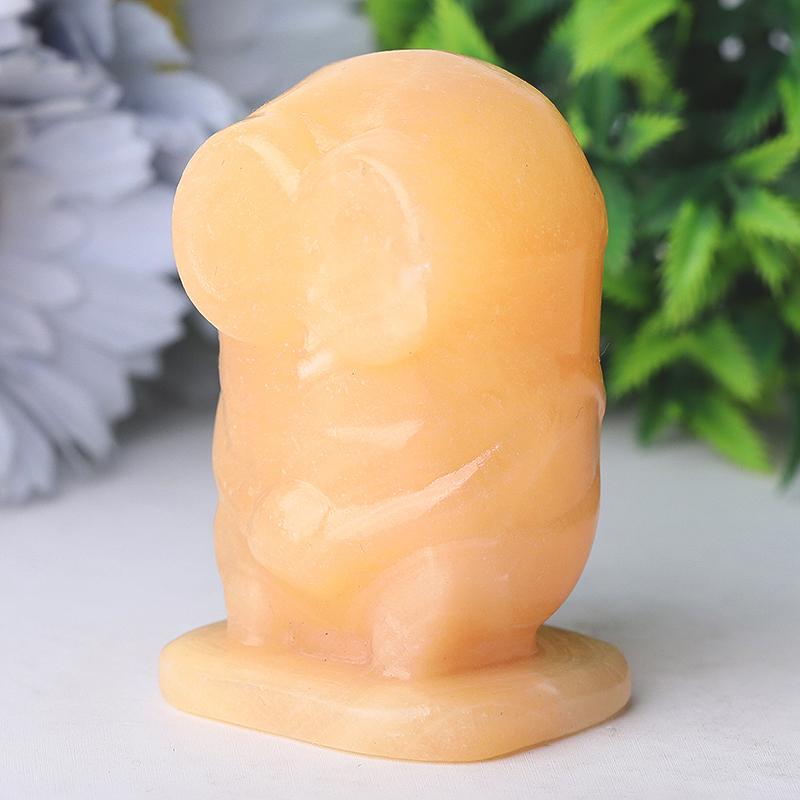 2.5" Yellow Jade Minions Crystal Carvings Cartoon Bulk Best Crystal Wholesalers