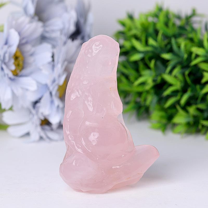 3.9" Rose Quartz Mother Earth Crystal Carvings Model Bulk Best Crystal Wholesalers