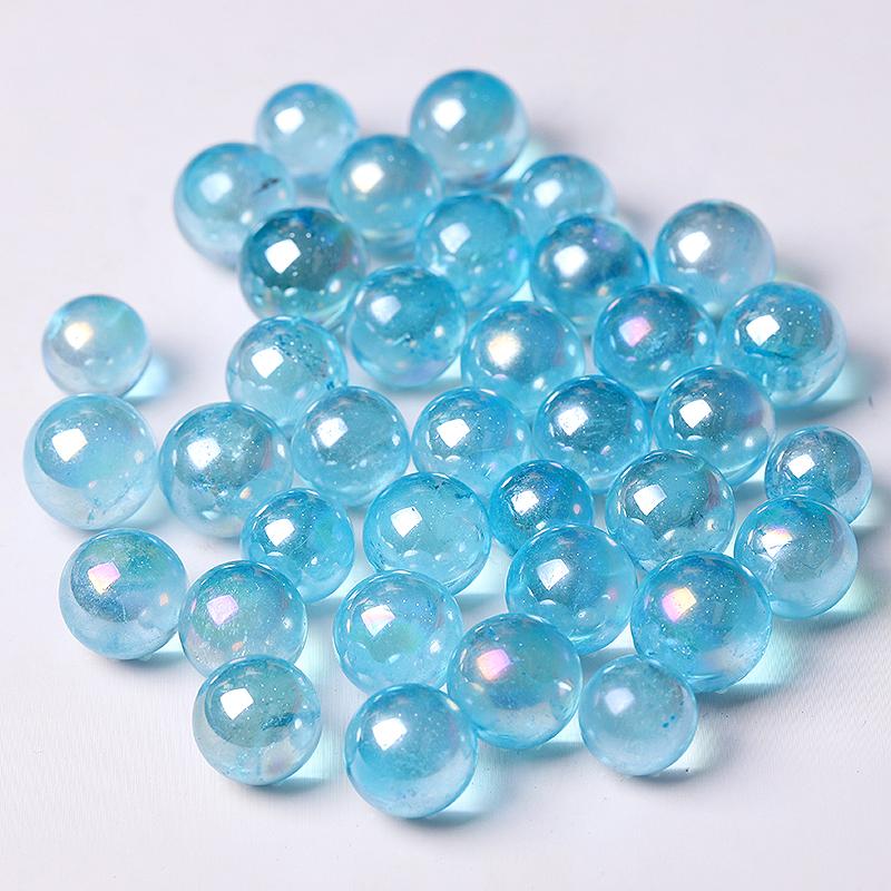 0.5-0.7'' High Quality Blue Aura Crystal Spheres Crystal Balls for Healing Best Crystal Wholesalers