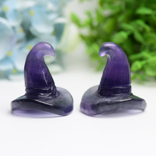 2.0" Fluorite Witch's Hat for Halloween Carvings Cartoon Model Bulk Best Crystal Wholesalers