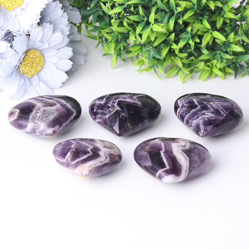 2.0-2.5"Dream Amethyst Heart Shape Crystal Carvings Best Crystal Wholesalers