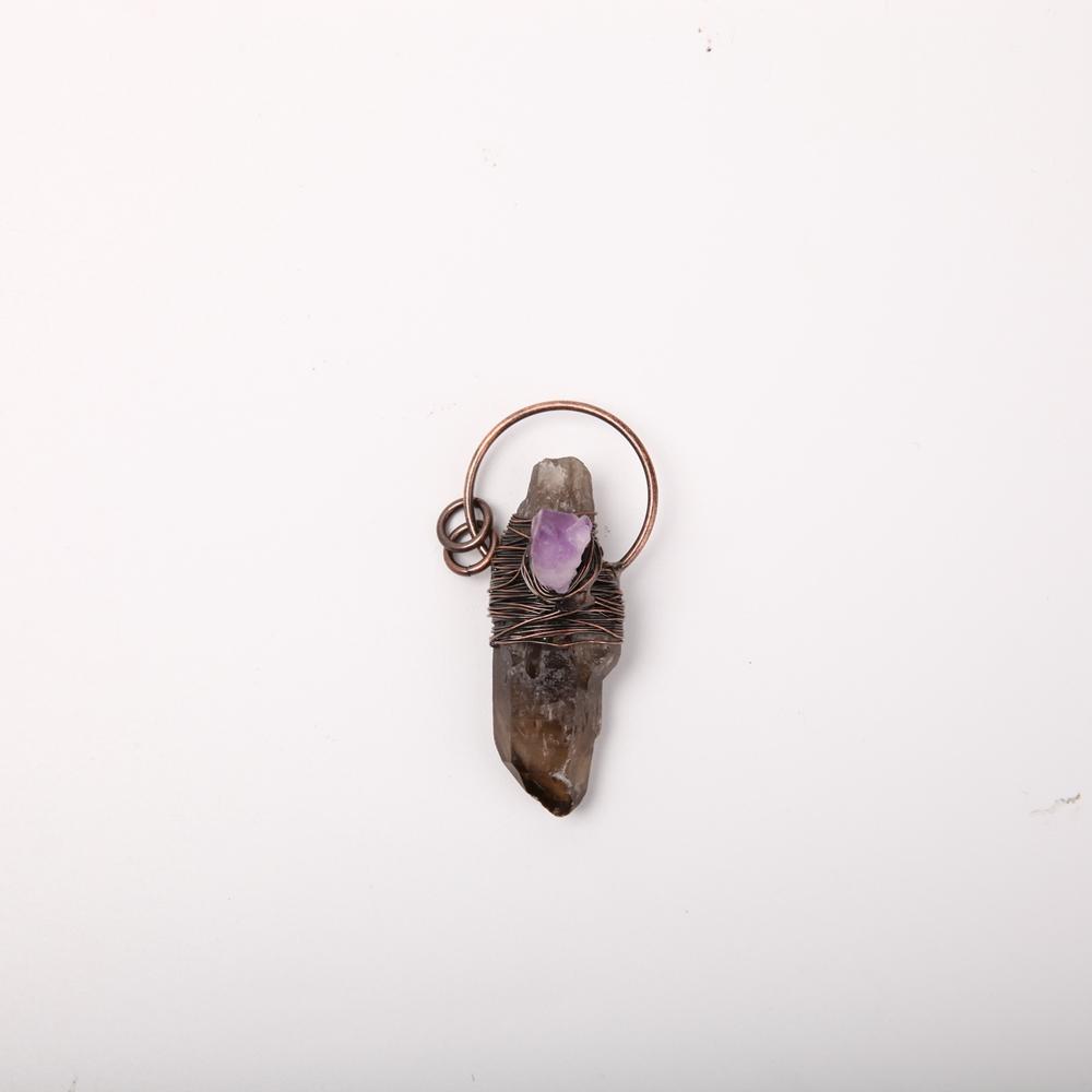 Amethyst Smoky Quartz Pendant Key Chain Best Crystal Wholesalers