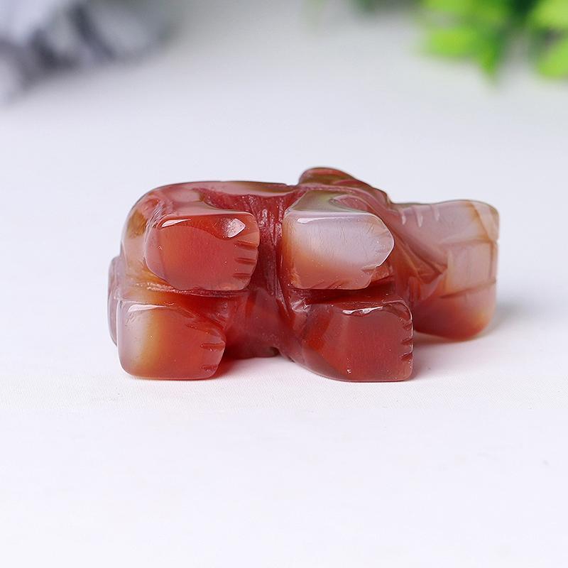 2" Wholesale Natural High Quality Beautiful Hand Carved Carnelian Elephant Crystal Figurine For Decoration Animal Bulk