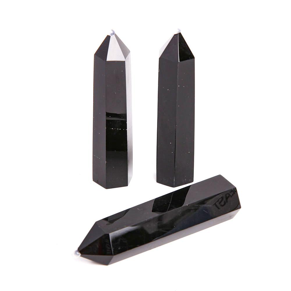 Set of 3 Black Obsidian Crystal Towers Points Bulk Best Crystal Wholesalers