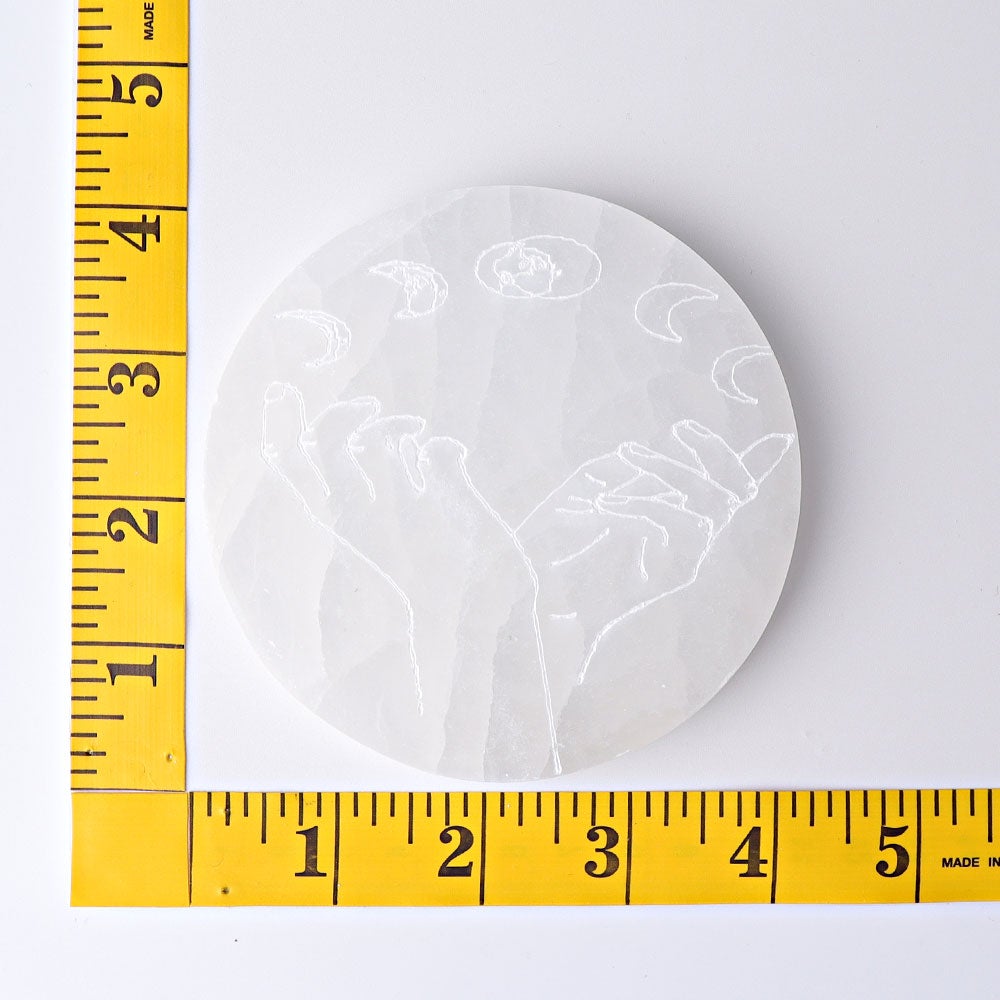 4" Selenite Plate with Printing Best Crystal Wholesalers