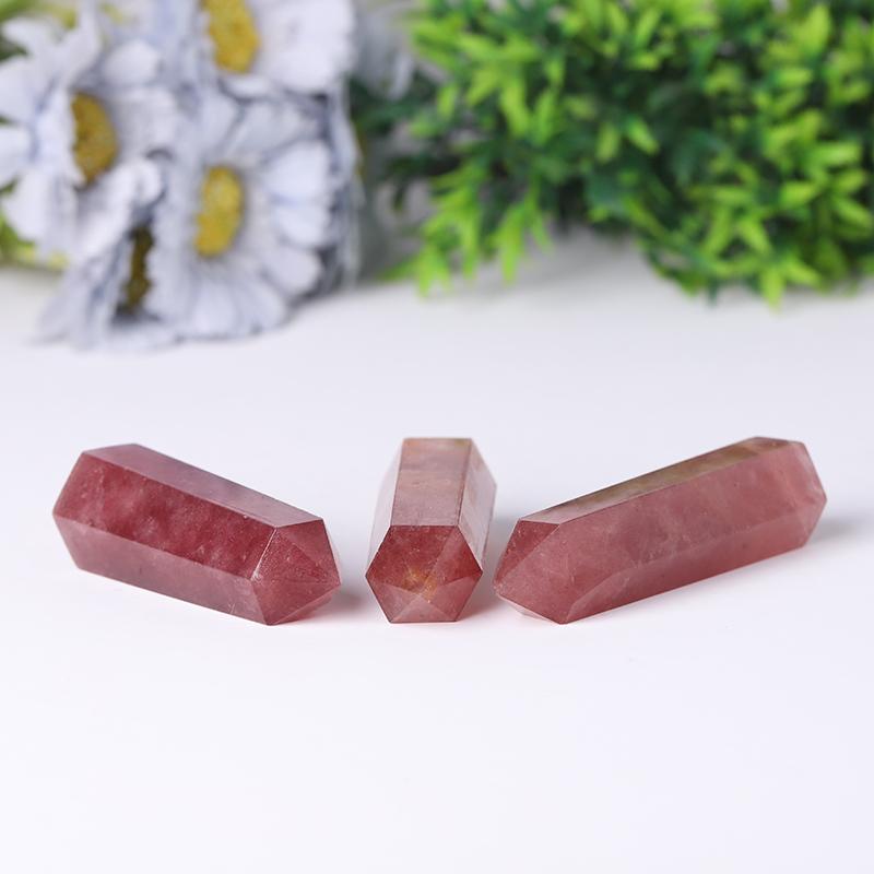 Natural Wand Strawberry Towers Points Bulk Decoration Best Crystal Wholesalers