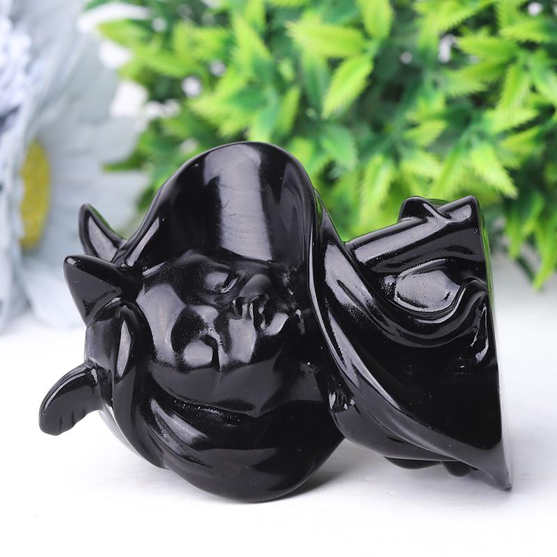 3.3" Black Obsidian Devil Crystal Carvings Best Crystal Wholesalers