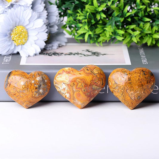 2.0-2.5" Crazy Agate Heart Shape Crystal Carving Best Crystal Wholesalers