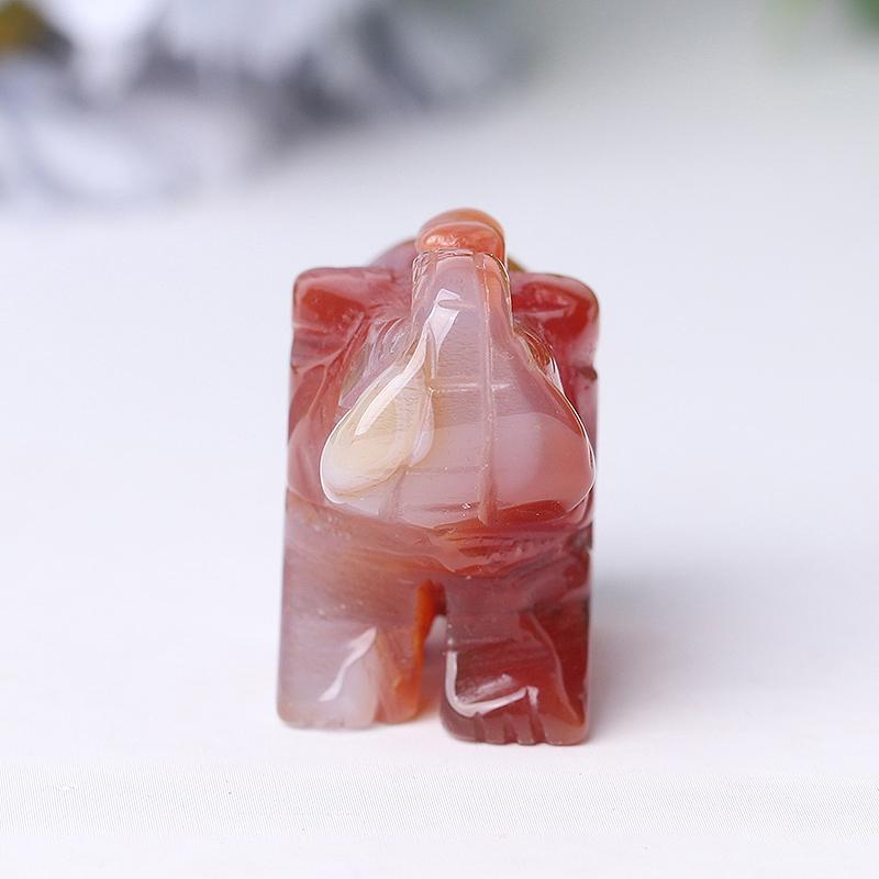 2" Wholesale Natural High Quality Beautiful Hand Carved Carnelian Elephant Crystal Figurine For Decoration Animal Bulk