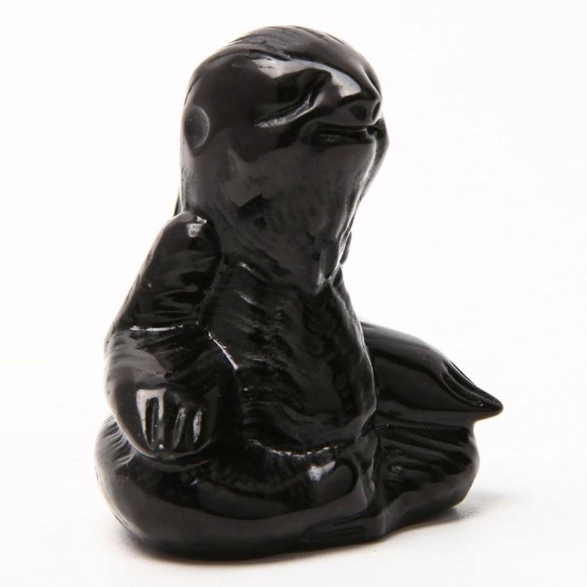 Black Obsidian Hand Carved Sloth Animal Bulk Best Crystal Wholesalers