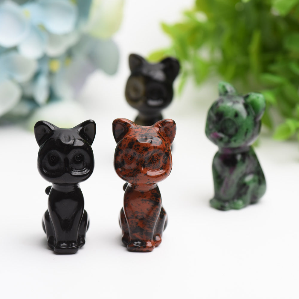 2.0" Mixed Crystal Cat Carving Bulk WholesaleBest Crystal Wholesalers