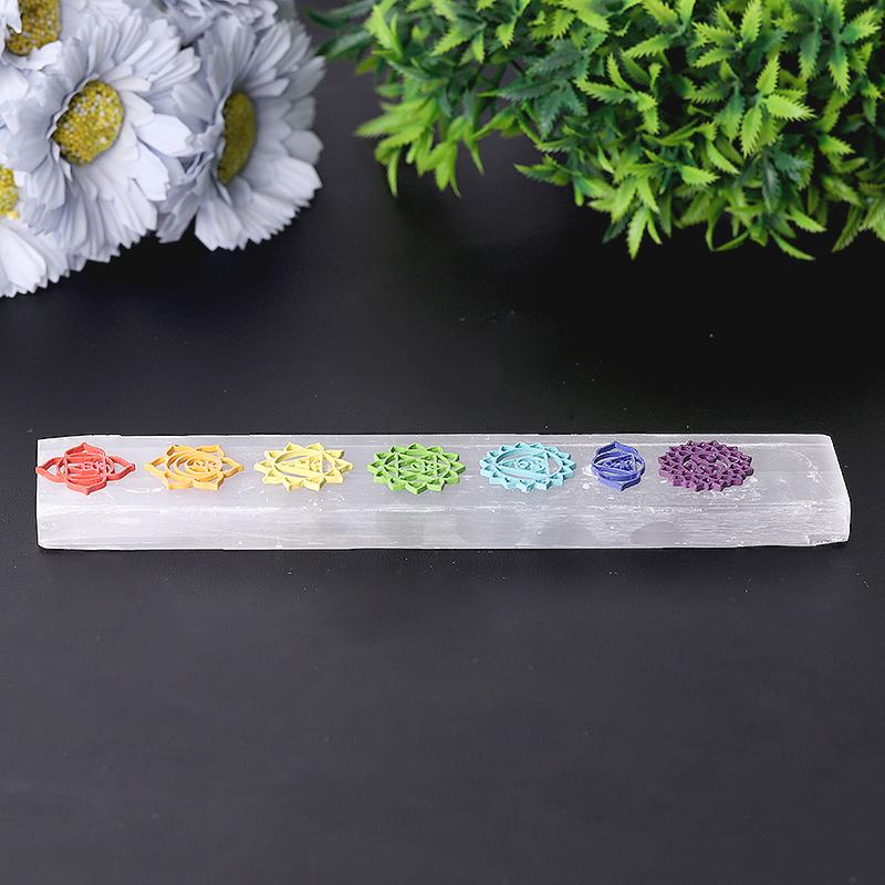 8" Chakra Selenite Stick Wands Bulk Best Crystal Wholesalers