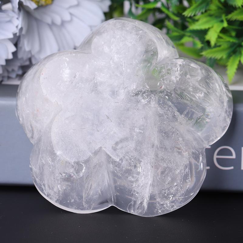 3.5" Clear Quartz Flower Shape Bowls Crystal Carvings Plants Bulk Best Crystal Wholesalers