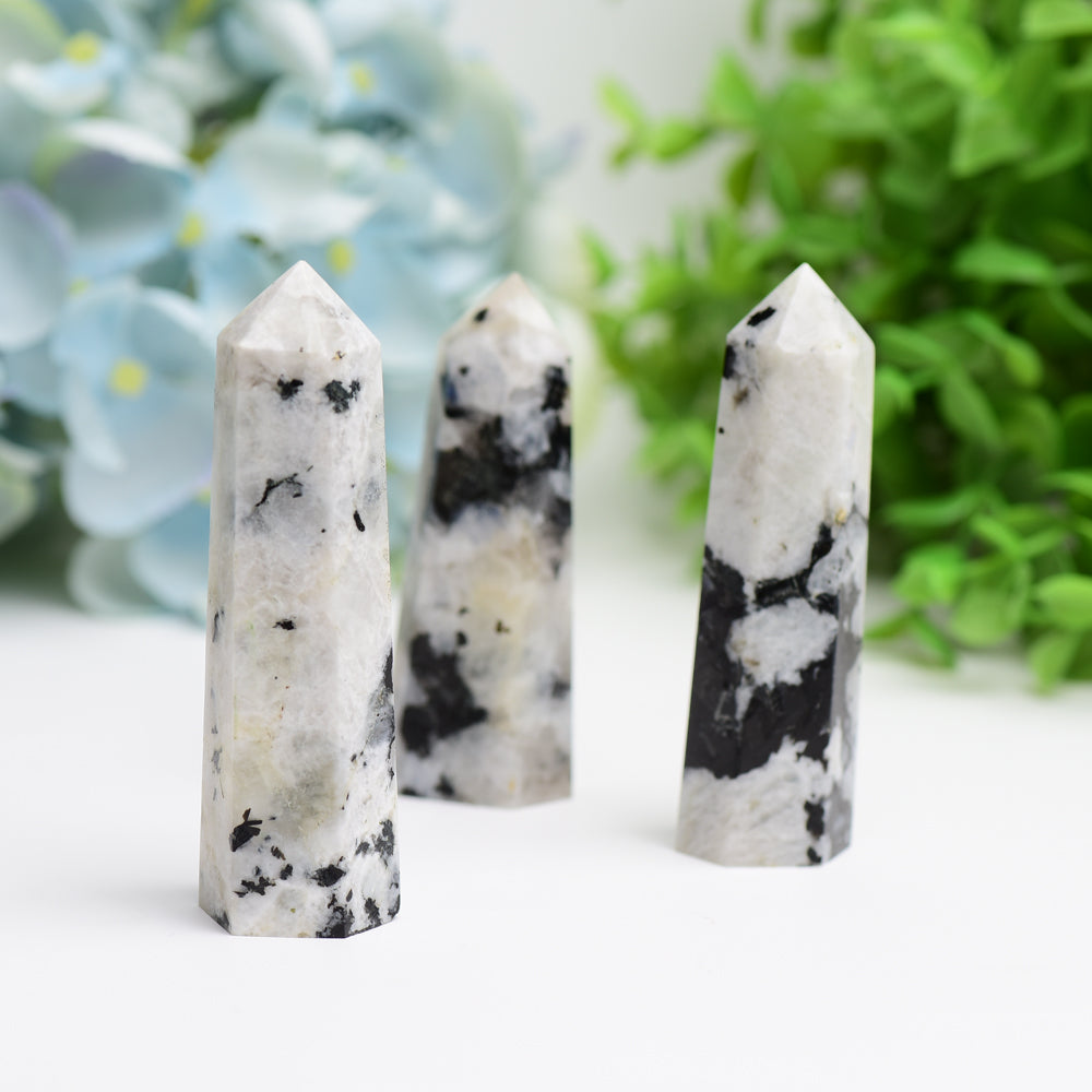 2.5"-4.5" Black Moon Stone Crystal Points Towers  Bulk Best Crystal Wholesalers