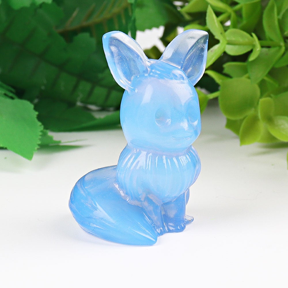 1.95" Blue Opalite Pokemon Evee Crystal Carvings Best Crystal Wholesalers