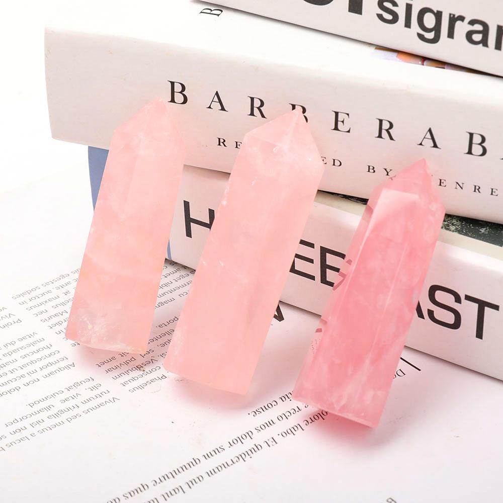 Set of 3 Rose Quartz Towers Points Bulk Best Crystal Wholesalers