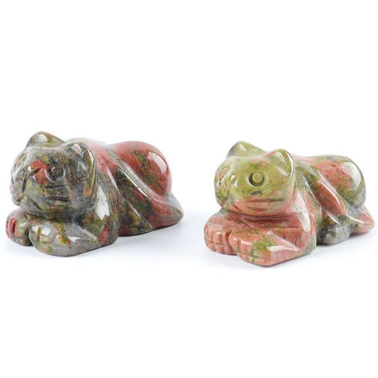 Unakite Crystal Carving Cat Animal BulkBest Crystal Wholesalers