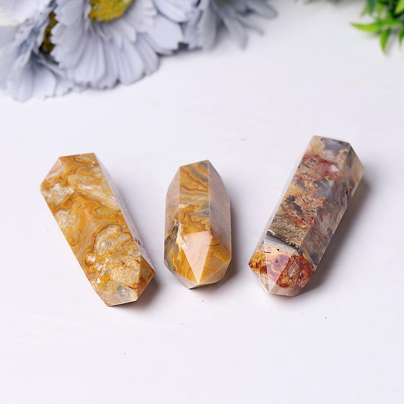 Natural Crazy Agate Double Terminated Point Healing Towers Points Bulk Best Crystal Wholesalers