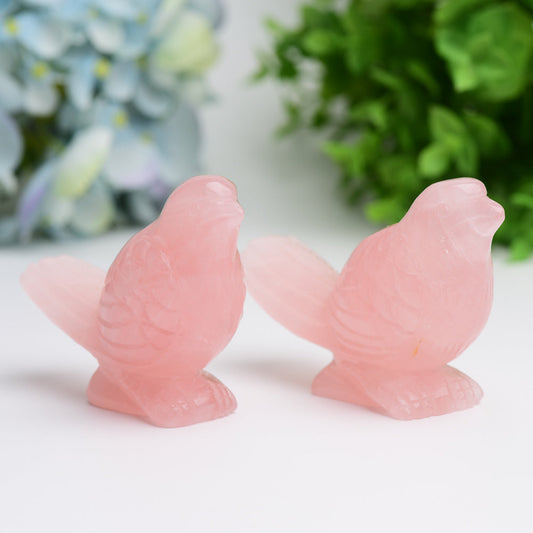 3.5" Rose Quartz Bird Crystal Carving Bulk WholesaleBest Crystal Wholesalers